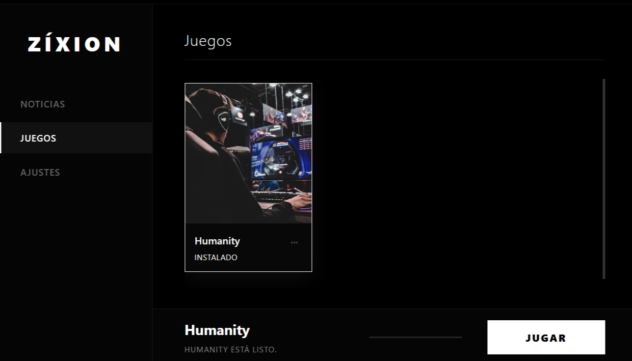 Interfaz de ZixionLauncher